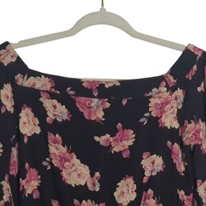 Mimi Chica Black Dress with Pink Floral Design